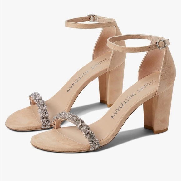 Stuart Weitzman Nearlynude Highshine Sandal Sz 6 - Picture 1 of 6